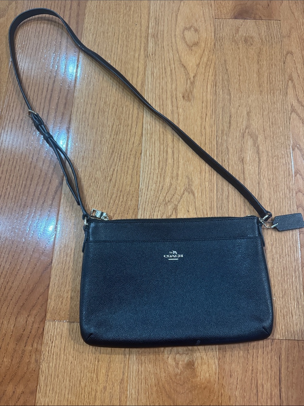 Coach Black Crossbody with Gold Logo